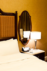 Image showing Luxury hotel bedroom