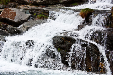 Image showing Alpine waterfalls