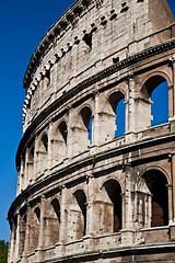 Image showing Colosseum with blue sky