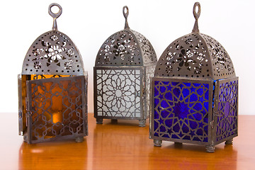 Image showing Egyptian lamps - three pieces