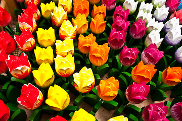 Image showing Tulips made of wood