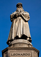 Image showing Milan - Italy: Leonardo Da Vinci statue