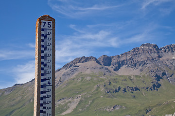 Image showing Dam water level measurement