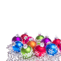 Image showing christmas balls with snowflake symbols