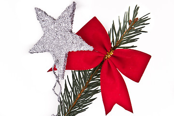 Image showing decorated Christmas tree branch