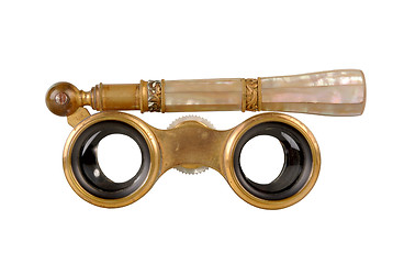 Image showing Antique Opera Glasses - front view - isolated