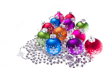 Image showing christmas balls with snowflake symbols