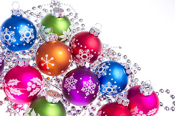 Image showing christmas balls with snowflake symbols