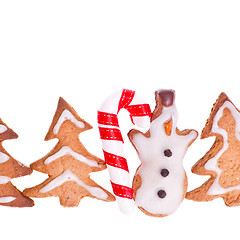 Image showing ginger snowmen with christmas decoration