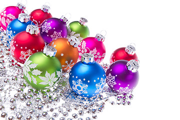 Image showing christmas balls with snowflake symbols