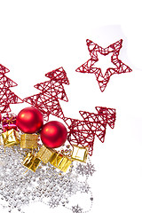 Image showing christmas decoration with trees and balls