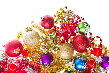 Image showing christmas balls and tinsel