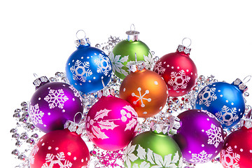 Image showing christmas balls with snowflake symbols