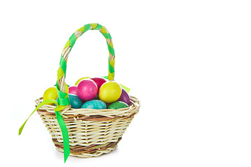 Image showing easter eggs in basket