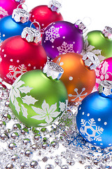 Image showing christmas balls with snowflake symbols