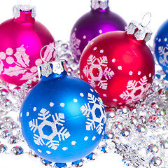 Image showing christmas balls with snowflake symbols