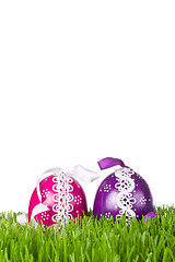 Image showing easter eggs in grass