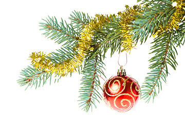 Image showing decorated christmas branch