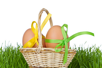 Image showing basket with easter eggs