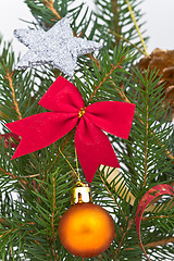 Image showing Christmas tree decorated