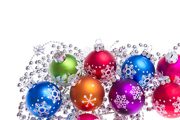 Image showing christmas balls with snowflake symbols