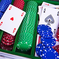 Image showing poker chips with ace