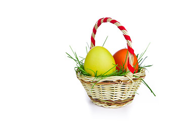 Image showing basket with easter eggs