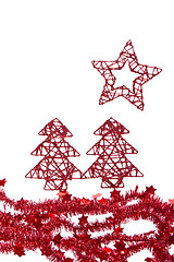 Image showing trees with star with tinsel