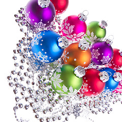 Image showing christmas balls with snowflake symbols