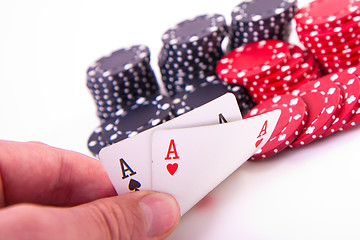 Image showing ace of hearts and black jack