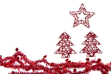 Image showing trees with star with tinsel