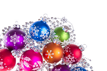 Image showing christmas balls with snowflake symbols