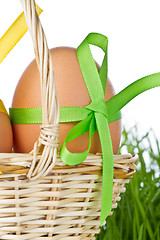 Image showing basket with easter eggs