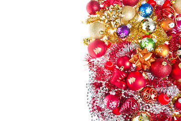 Image showing christmas balls and tinsel