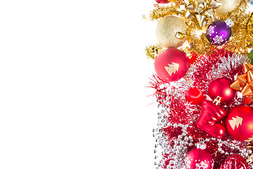 Image showing christmas balls and tinsel