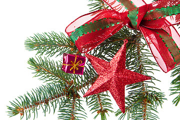 Image showing decorated christmas branch