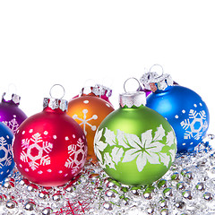 Image showing christmas balls with snowflake symbols