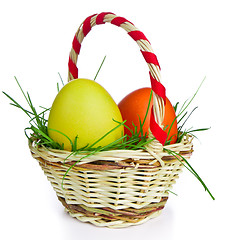 Image showing basket with easter eggs