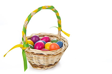 Image showing easter eggs in basket