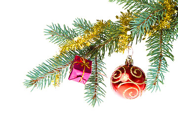 Image showing decorated christmas branch