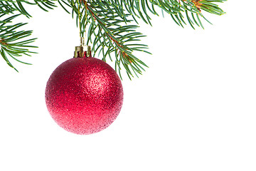 Image showing christmas ball on branch