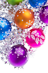 Image showing christmas balls with snowflake symbols