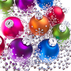 Image showing christmas balls with snowflake symbols