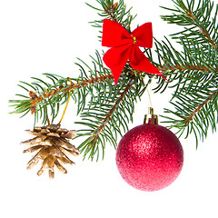 Image showing christmas ball on branch