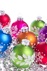 Image showing christmas balls with snowflake symbols