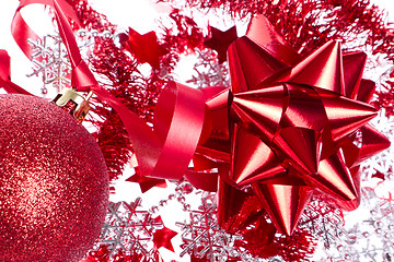 Image showing ball with ribbon and tinsel