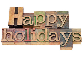 Image showing happy holidays in letterpress type