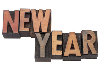 Image showing new year in letterpress type