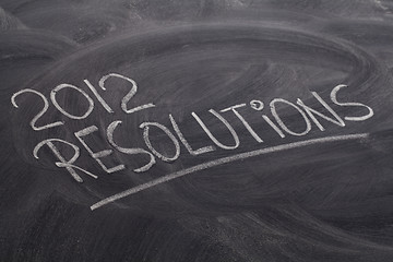 Image showing 2012 resolutions on blackboard