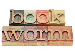 Image showing bookworm in letterpress type